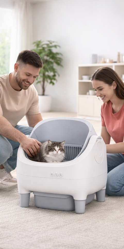 Litière Autonettoyante Grands Chats