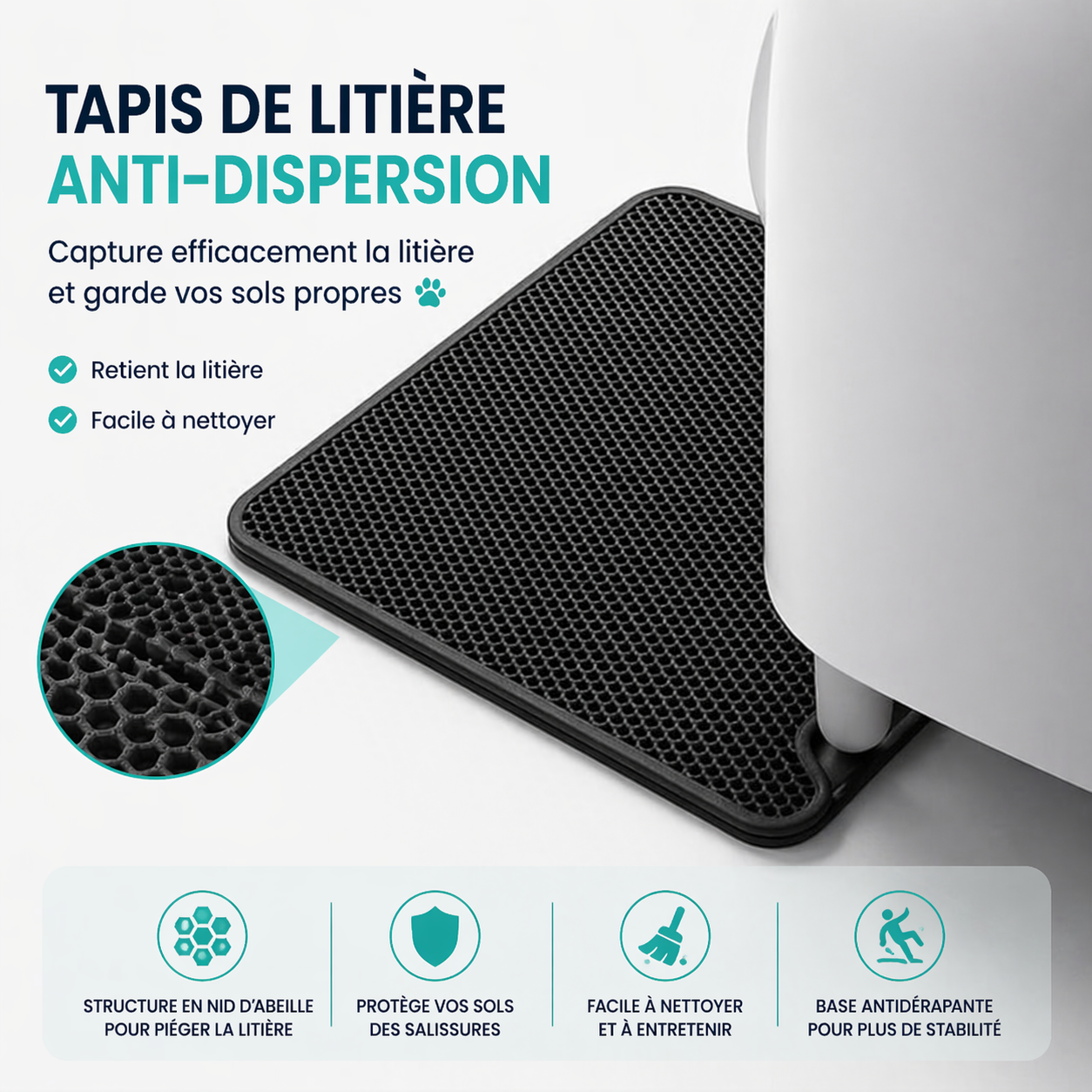 Tapis de litière pour chat